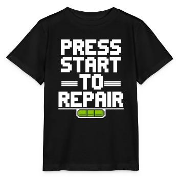 Retro Gaming Repair Vintage Console - Stanley/Stella MINI CREATOR Kids’ T-Shirt - black - Front - Mikhail (115cm)