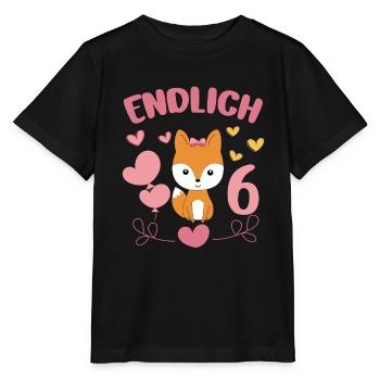 Enfin 6 ans fille anniversaire chemise renard - T-shirt bio MINI CREATOR Stanley/Stella Enfant - noir - Devant - Mikhail (115cm)