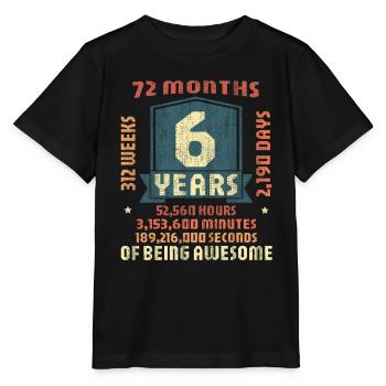 6 ans ! Cadeau d’anniversaire pour 6 ans - T-shirt bio MINI CREATOR Stanley/Stella Enfant - noir - Devant - Mikhail (115cm)