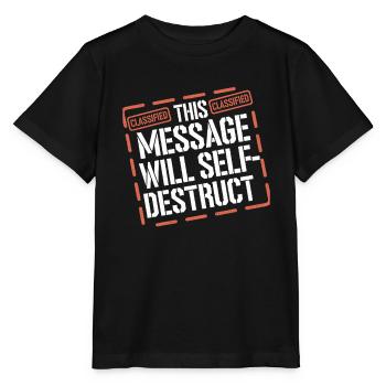 Retro Cryptography Spy Codebratenspionage - Stanley/Stella Kinder T-Shirt MINI CREATOR  - Schwarz - Vorne - Mikhail (115cm)