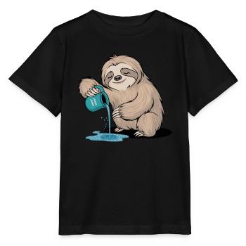 Signe du zodiaque paresseux Verseau avec pichet d’eau - T-shirt bio MINI CREATOR Stanley/Stella Enfant - noir - Devant - Mikhail (115cm)