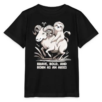 Bold, bold and born as an Aries - Aries Zodiac - Stanley/Stella MINI CREATOR Kids’ T-Shirt - black - Front - Mikhail (115cm)