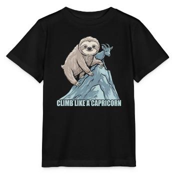 Klettere Wie Ein Steinbock: Sloth Motivation - Stanley/Stella Kinder T-Shirt MINI CREATOR  - Schwarz - Vorne - Mikhail (115cm)