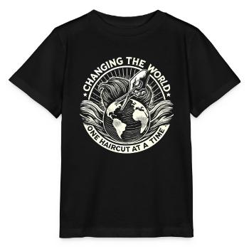 Die Welt mit einem Haarschnitt nach dem anderen - Stanley/Stella Kinder T-Shirt MINI CREATOR  - Schwarz - Vorne - Mikhail (115cm)