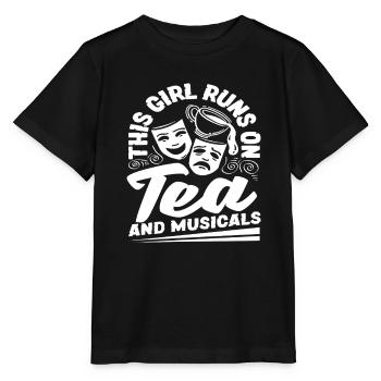 Ces filles adorent le thé et les comédies musicales - T-shirt bio MINI CREATOR Stanley/Stella Enfant - noir - Devant - Mikhail (115cm)