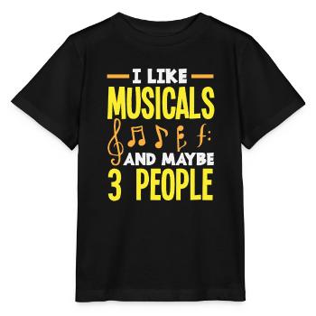 J’aime les comédies musicales et peut-être les comédies musicales pour 3 personnes - T-shirt bio MINI CREATOR Stanley/Stella Enfant - noir - Devant - Mikhail (115cm)