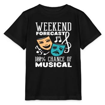 Musical Lover: Wochenende Prognose Musical - Stanley/Stella Kinder T-Shirt MINI CREATOR  - Schwarz - Vorne - Mikhail (115cm)