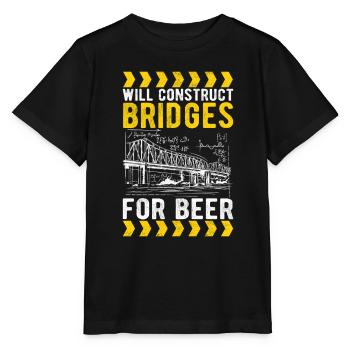 Ingénieur des ponts Construction de ponts - T-shirt bio MINI CREATOR Stanley/Stella Enfant - noir - Devant - Mikhail (115cm)