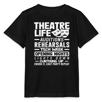 Musical Liebhaber Theater Leben Vorhang Hoch - Stanley/Stella Kinder T-Shirt MINI CREATOR  - Schwarz - Vorne - Mikhail (115cm)