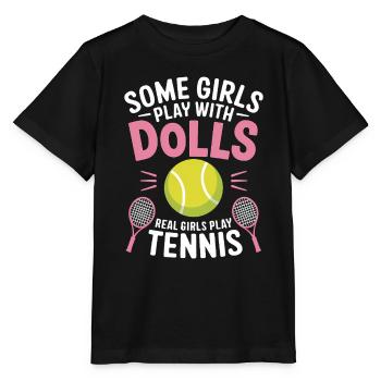 Tennis Saying Girl Funny Tennis Gift - Stanley/Stella MINI CREATOR Kids’ T-Shirt - black - Front - Mikhail (115cm)