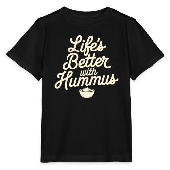 Vegan vegetarians: Live better with hummus - Stanley/Stella MINI CREATOR Kids’ T-Shirt - black - Front - Mikhail (115cm)