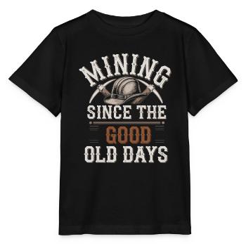 Coal Miner Underground Mining Safety Helmet Worker - Stanley/Stella MINI CREATOR Kids’ T-Shirt - black - Front - Mikhail (115cm)