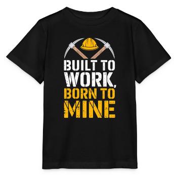 Coal Miner Underground Mining Safety Helmet Worker - Stanley/Stella MINI CREATOR Kids’ T-Shirt - black - Front - Mikhail (115cm)
