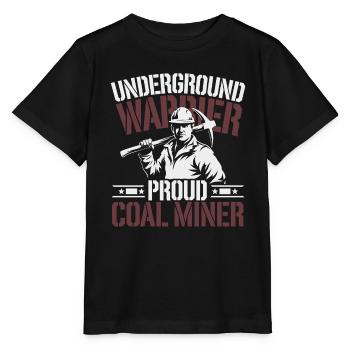 Coal Miner Underground Mining Safety Helmet Worker - Stanley/Stella MINI CREATOR Kids’ T-Shirt - black - Front - Mikhail (115cm)