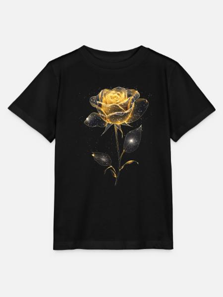 Gelbe Rose - Stanley/Stella Kinder T-Shirt MINI CREATOR  - Schwarz