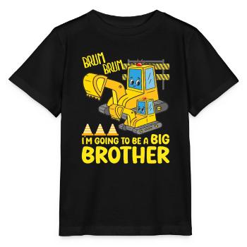 Excavator Child Ready va devenir un grand frère - T-shirt bio MINI CREATOR Stanley/Stella Enfant - noir - Devant - Mikhail (115cm)