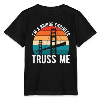 Ingénieur des ponts Construction de ponts - T-shirt bio MINI CREATOR Stanley/Stella Enfant - noir - Devant - Mikhail (115cm)