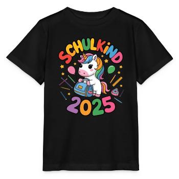 Schulkind 2025 Einschulung Schulanfang - Stanley/Stella Kinder T-Shirt MINI CREATOR  - Schwarz - Vorne - Mikhail (115cm)