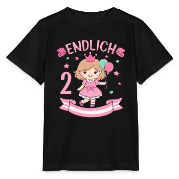 Chemise d’anniversaire princesse enfin 2 ans fille - T-shirt bio MINI CREATOR Stanley/Stella Enfant - noir - Devant - Mikhail (115cm)