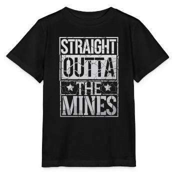 Coal Miner Underground Mining Safety Helmet Worker - Stanley/Stella MINI CREATOR Kids’ T-Shirt - black - Front - Mikhail (115cm)