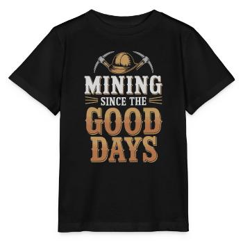 Coal Miner Underground Mining Safety Helmet Worker - Stanley/Stella MINI CREATOR Kids’ T-Shirt - black - Front - Mikhail (115cm)