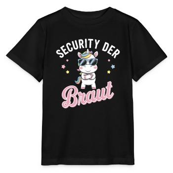 Security of the Bride Unicorn Bachelor Party Group Shirt - Stanley/Stella MINI CREATOR Kids’ T-Shirt - black - Front - Mikhail (115cm)