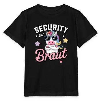 Security of the Bride Unicorn Bachelor Party Group Shirt - Stanley/Stella MINI CREATOR Kids’ T-Shirt - black - Front - Mikhail (115cm)