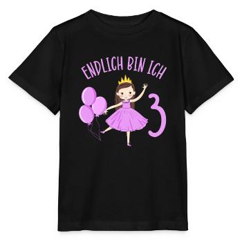 Chemise d’anniversaire princesse enfin 3 ans fille - T-shirt bio MINI CREATOR Stanley/Stella Enfant - noir - Devant - Mikhail (115cm)