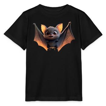 Fledermaus Flughund Vampir Bat Süße Fledemäuse - Stanley/Stella Kinder T-Shirt MINI CREATOR  - Schwarz - Vorne - Mikhail (115cm)
