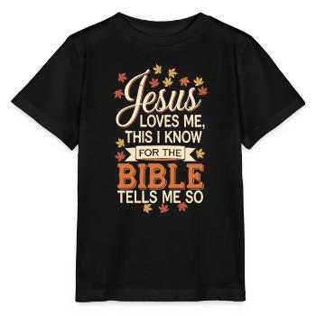 Jesus loves me - Jesus loves me - Stanley/Stella MINI CREATOR Kids’ T-Shirt - black - Front - Mikhail (115cm)