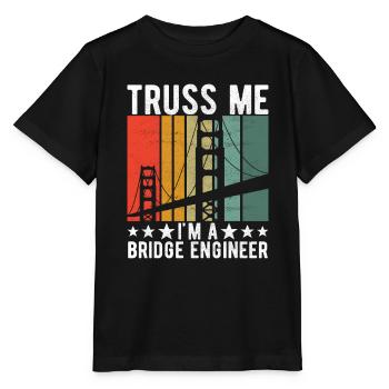 Ingénieur des ponts Construction de ponts - T-shirt bio MINI CREATOR Stanley/Stella Enfant - noir - Devant - Mikhail (115cm)