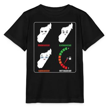 Madagascar Stimmungslevel Glücklich bis Ohne Sprit - Stanley/Stella Kinder T-Shirt MINI CREATOR  - Schwarz - Vorne - Mikhail (115cm)