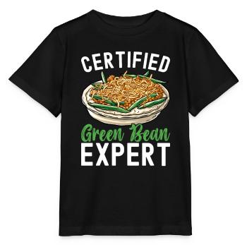 Casserole de haricots verts - T-shirt bio MINI CREATOR Stanley/Stella Enfant - noir - Devant - Mikhail (115cm)