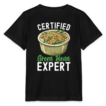 Casserole de haricots verts - T-shirt bio MINI CREATOR Stanley/Stella Enfant - noir - Devant - Mikhail (115cm)