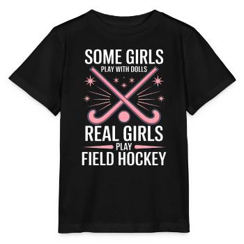Field Hockey Saying Sports Funny Field Hockey Gift - Stanley/Stella MINI CREATOR Kids’ T-Shirt - black - Front - Mikhail (115cm)
