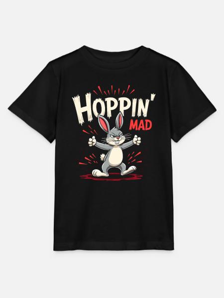 Mürrischer Hase Sarkastisches Tierdesign - Stanley/Stella Kinder T-Shirt MINI CREATOR - Schwarz