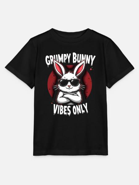 Mürrischer Hase Sarkastisches Tierdesign - Stanley/Stella Kinder T-Shirt MINI CREATOR - Schwarz