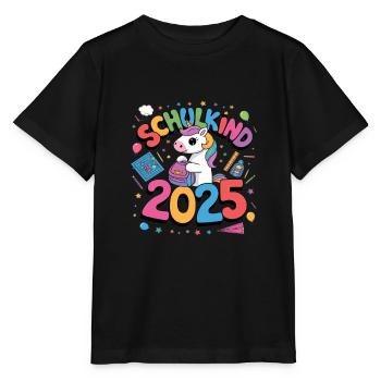 Schulkind 2025 Einschulung Schulanfang - Stanley/Stella Kinder T-Shirt MINI CREATOR  - Schwarz - Vorne - Mikhail (115cm)