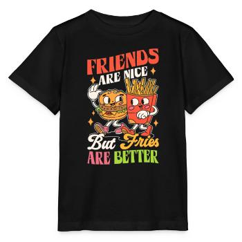 Aber Pommes Sind Besser Gebratene Kartoffeln - Stanley/Stella Kinder T-Shirt MINI CREATOR  - Schwarz - Vorne - Mikhail (115cm)