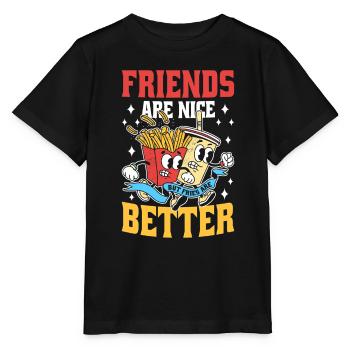 Aber Pommes Sind Besser Gebratene Kartoffeln - Stanley/Stella Kinder T-Shirt MINI CREATOR  - Schwarz - Vorne - Mikhail (115cm)