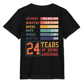 24 ans ! Cadeau d’anniversaire 24e anniversaire - T-shirt bio MINI CREATOR Stanley/Stella Enfant - noir - Devant - Mikhail (115cm)