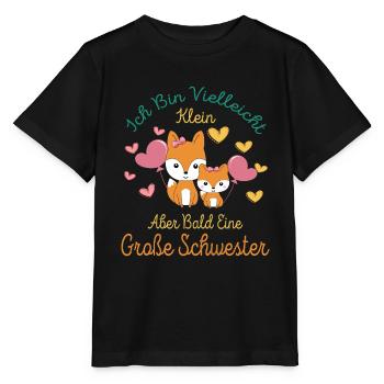 Maybe small, but soon Big Sister Foxes - Stanley/Stella MINI CREATOR Kids’ T-Shirt - black - Front - Mikhail (115cm)