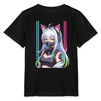 Fille cyberpunk futuriste - T-shirt bio MINI CREATOR Stanley/Stella Enfant - noir - Devant - Mikhail (115cm)