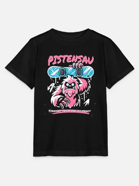 Pistensau - Snowboard - Schnee - Snowboarder - Stanley/Stella Kinder T-Shirt MINI CREATOR - Schwarz