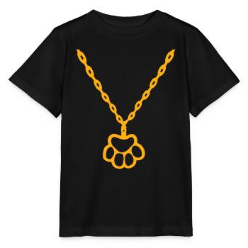 Katze Pfote Hund Tier Halskette Halsband Schmuck - Stanley/Stella Kinder T-Shirt MINI CREATOR  - Schwarz - Vorne - Mikhail (115cm)