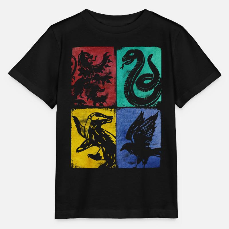 Harry Potter Häuser Wappen Kachel-Mix - Stanley/Stella Kinder T-Shirt MINI CREATOR  - Schwarz