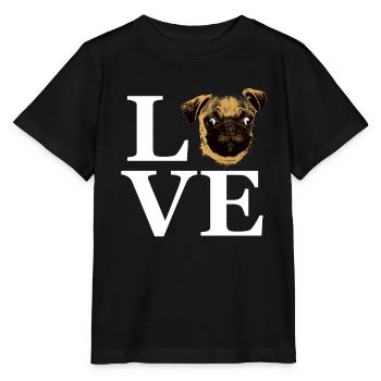 I love Pugs Retro - Stanley/Stella MINI CREATOR Kids’ T-Shirt - black - Front - Mikhail (115cm)