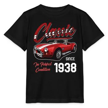 Je ne suis pas vieux Je suis une voiture classique vintage née en 1938 - T-shirt bio MINI CREATOR Stanley/Stella Enfant - noir - Devant - Mikhail (115cm)