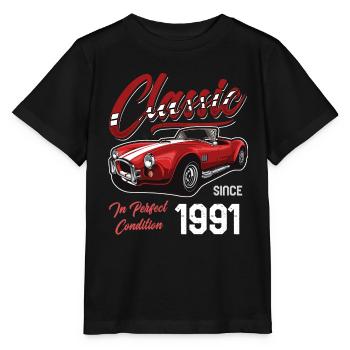 Je ne suis pas vieux Je suis une voiture classique Vintage Né en 1991 - T-shirt bio MINI CREATOR Stanley/Stella Enfant - noir - Devant - Mikhail (115cm)