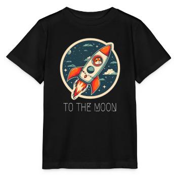 To The Moon Shiba Inu Rocket Crypto Currency - Stanley/Stella MINI CREATOR Kids’ T-Shirt - black - Front - Mikhail (115cm)